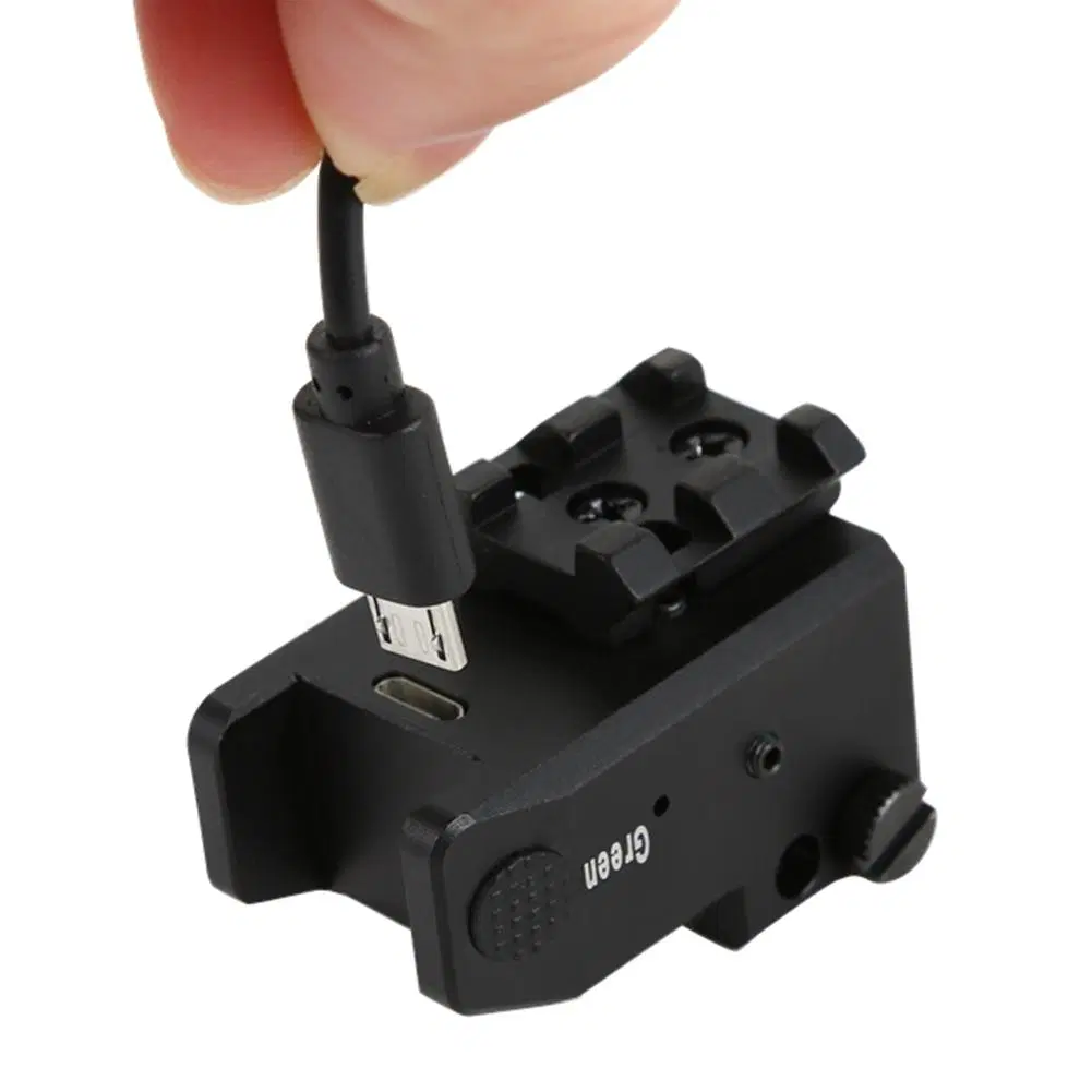 USB recargable Hunting Dual Laser Sight con láser Púrpura y. Combinado de láser verde para pistola