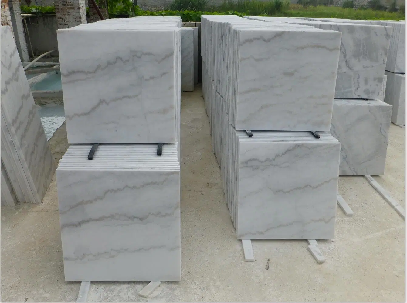 High quality/High cost performance  White Marble with Veins Guangxi White Marble Tiles Slabs