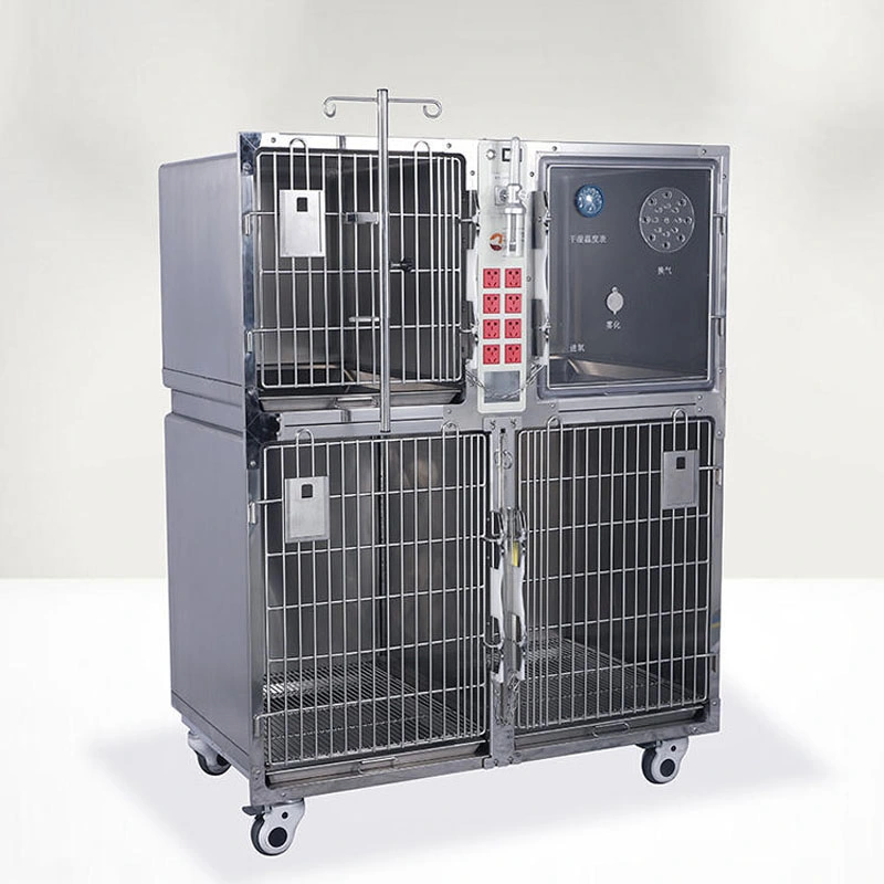 Dog Cat Pets Stainless Steel Veterinary Animal Cages Vet in-Hospital Pet Oxygen Chamber Cage