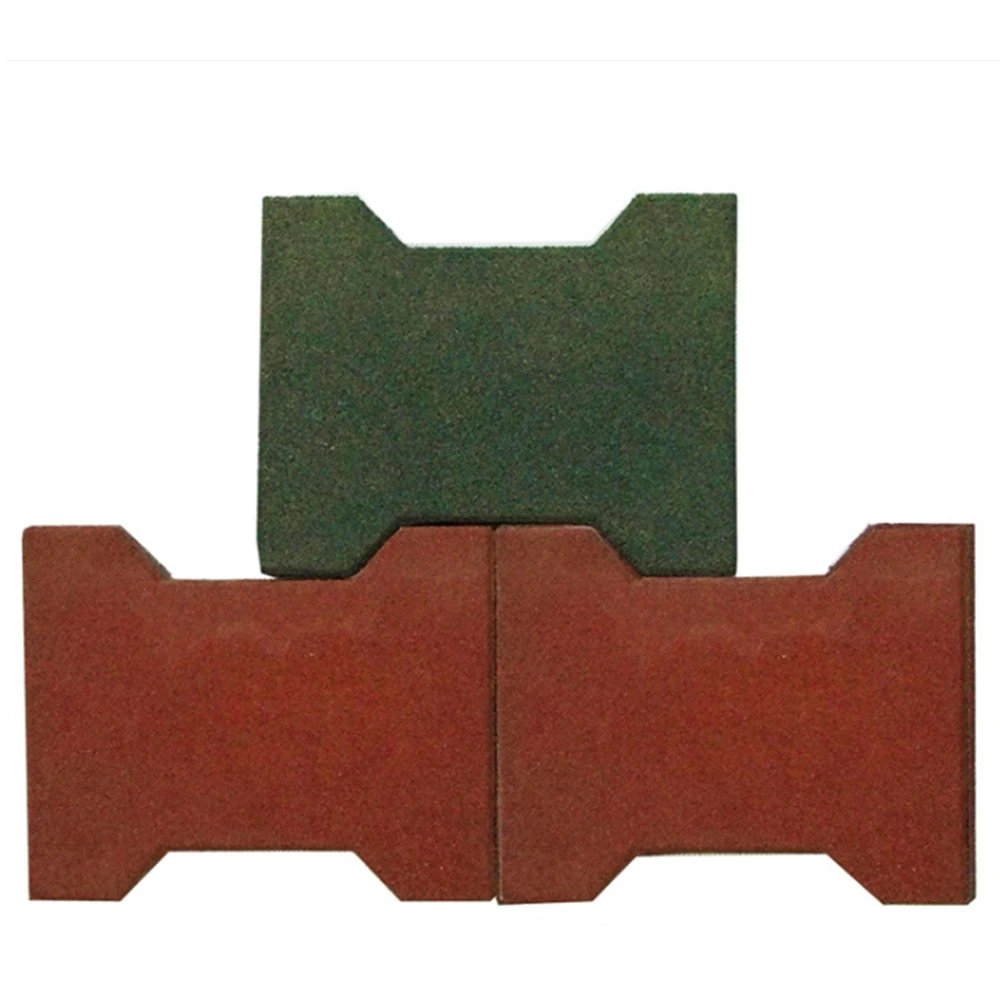 Dog Bone Rubber Floor Tile 43mm Thickness Driveway Rubber Paver for Horse.