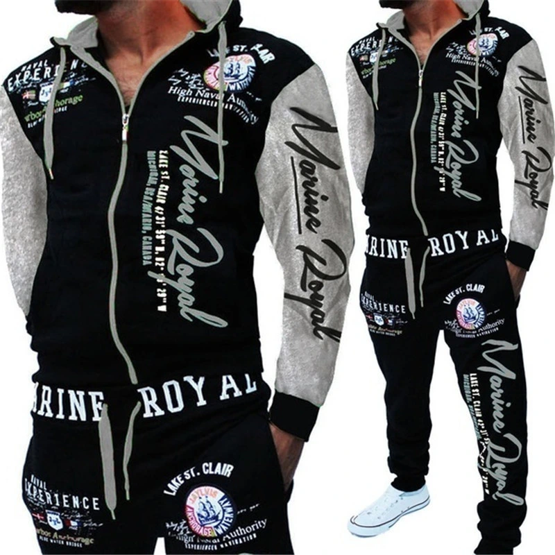 Foreign Trade New Men&prime; S Sports Suit Casual Letter Printing Suit