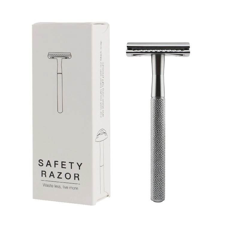 حلاقة بشفرة مزدوجة الحواف بحلاقة Razor Metal ذات مقبض وردي ذهبي آلة الحلاقة