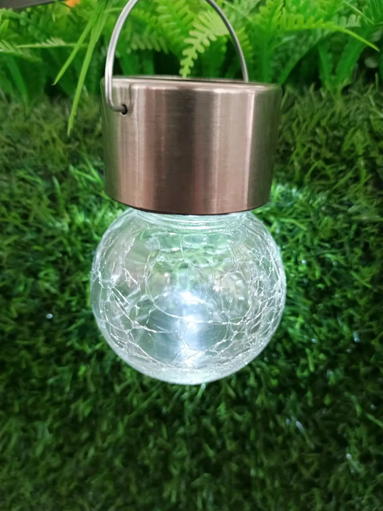 Hanging Solar Lights Outdoors Decorative Cracked Glass Ball Lights Waterproof Solar Lanterns Lamps