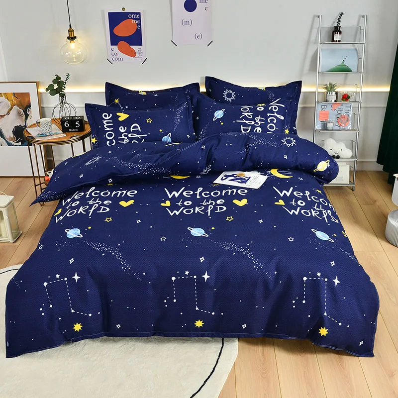 Super Soft Bedsheet Bedding Set Complete Polyester Bed Sheets Geometric Bedding Set in High quality/High cost performance 