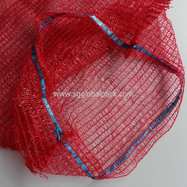 GRS SGS Certified Manufacture Agricultural PP Tubular Leno PE Raschel Mesh Net Sack 50 Lb 50 Kg Lemon Orange Potato Onion Plastic Packaging Bag with Drawstring