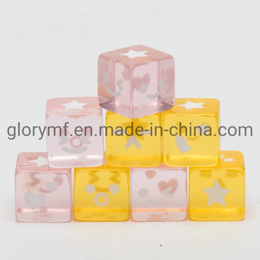 Jeu de petits jouets en plastique de Cube de 10 mm des jetons de jeu de pièces