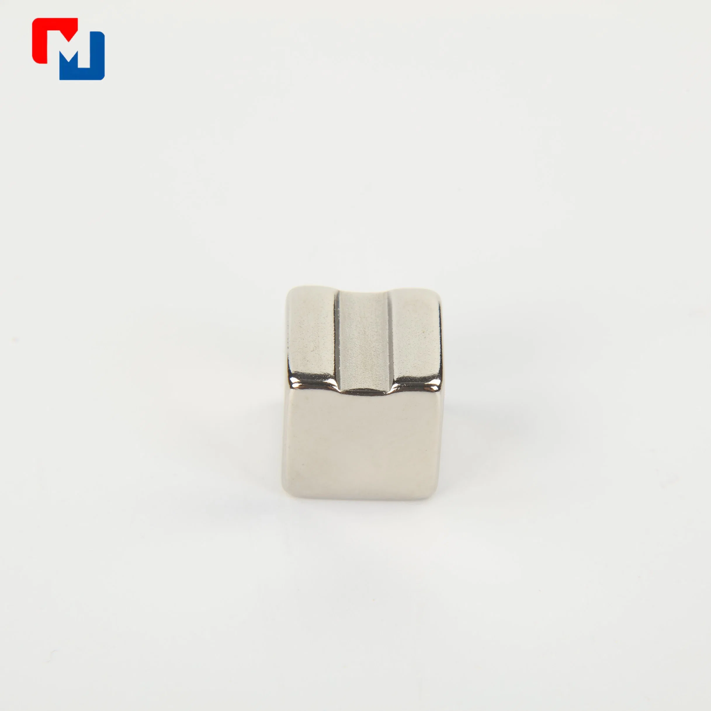 Small Rare Earth Cube Single Sided Concave Shape Neodymium Permanent Magnet