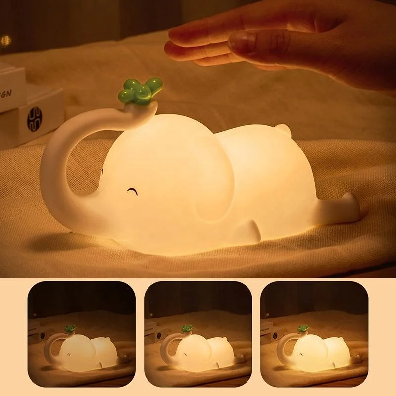 Cute Animals Shape LED Silicone Custom Kids LED Lamp Bedroom Sleep Night Light for Children