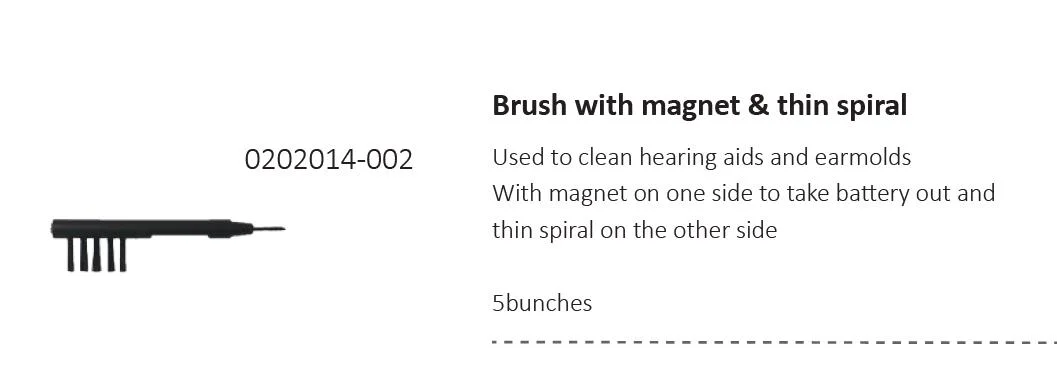 Cleaning Brush with Magnet and Thin Spiral for Hearing Aid