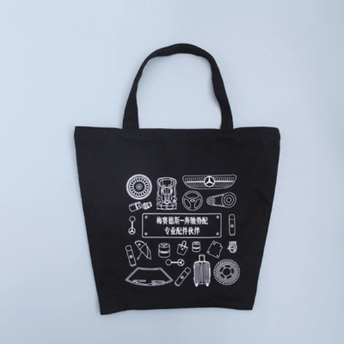 Black Canvas Cotton Tote Bag with Customer Logo Printed, Promotion Gift Bag