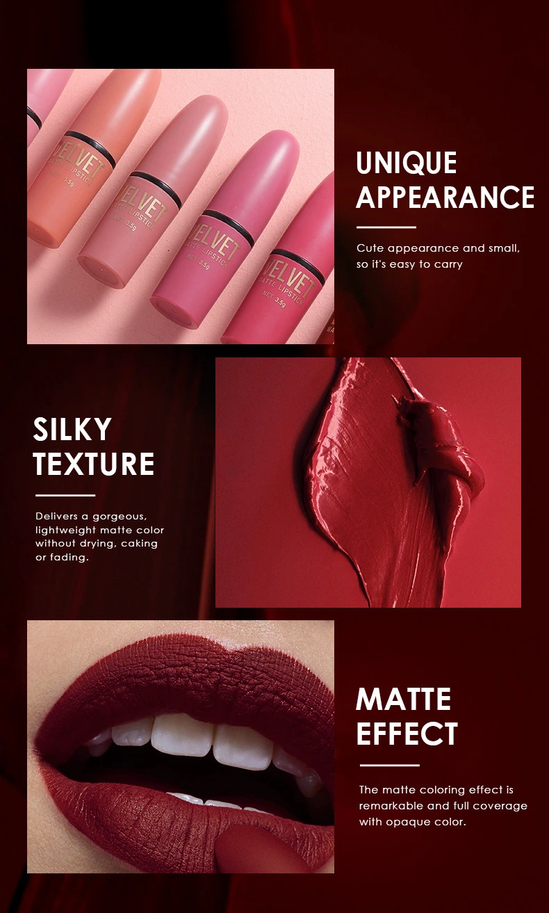 مجموعة العصي Lipstick 6 ألوان Vegan Makeup Gift Cosmetic