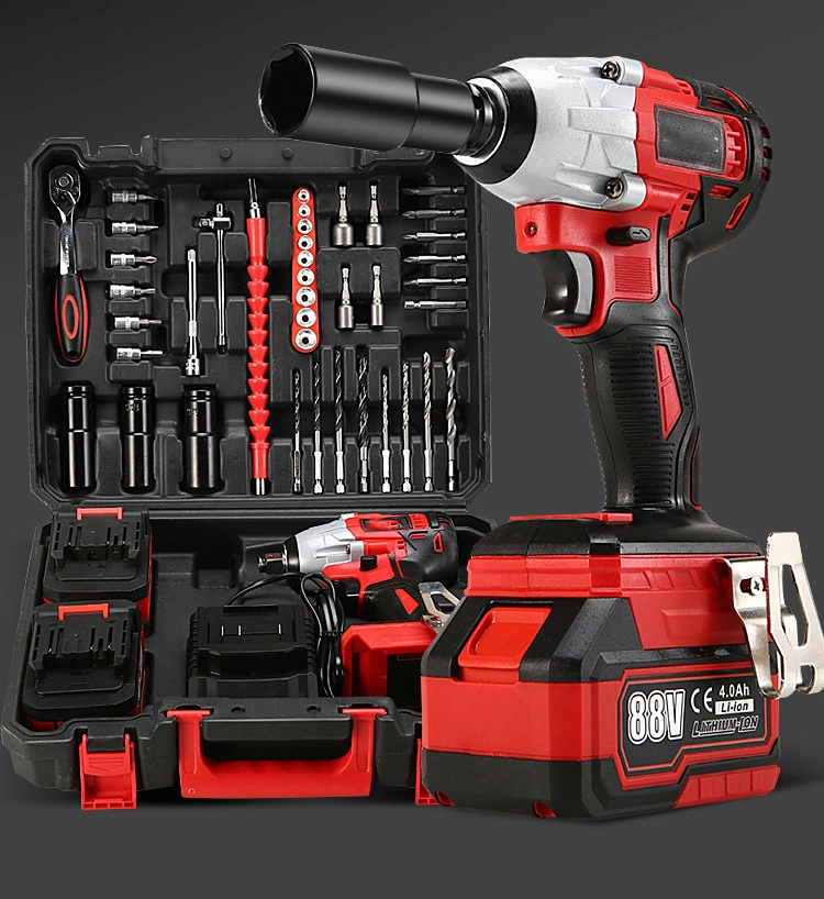 Cordless Impact Wrench 1/2 Inch 88V Electric Impact Gun 320n. M Brushless Motor Impact Wrench Driver Variable Speed