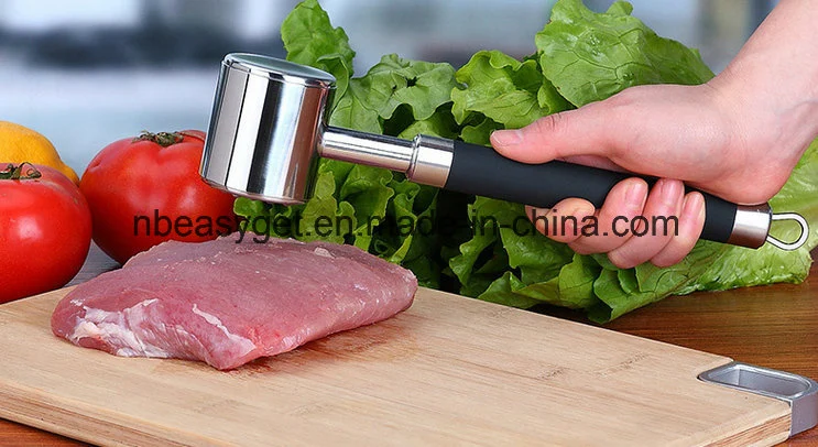 Meat Hammer Meat Tenderizer Mallet Tool, Stainless Steel Loose Meat Hammer Kitchen Tool for Chicken, Beef and Pork Esg10128