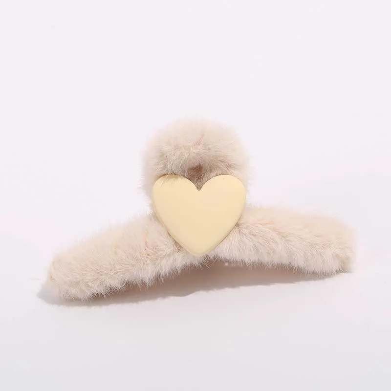 Grampo de cabelo macio Plush Amor Gancho Amor Doce Abraçadeira superior temperamento Tmitation Coelho ornamento da cabeça do clipe de cabelo do sexo feminino