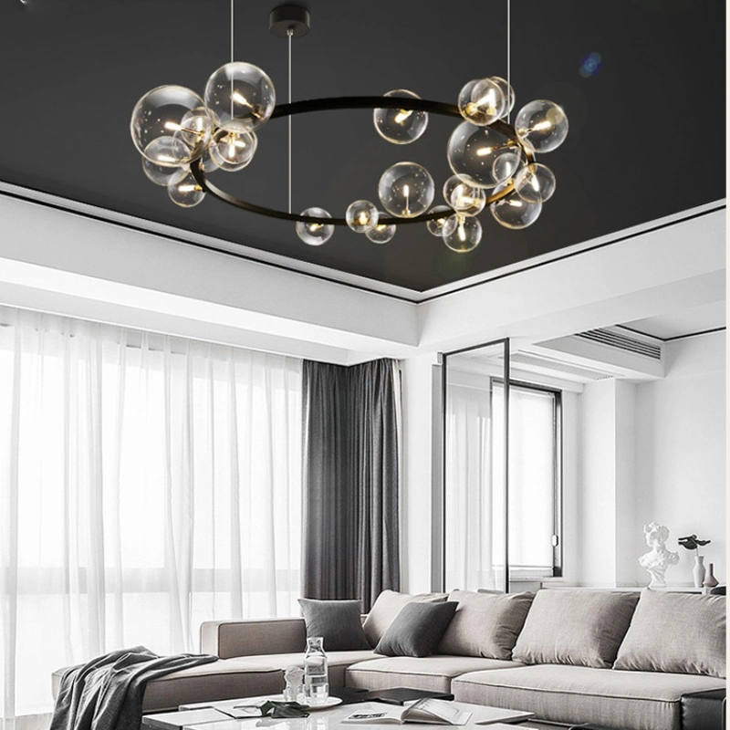Tpstar iluminação LED personalizável de iluminação LED decoração Casa Luxo moderno luz LED de vidro cristal lustre de grandes dimensões