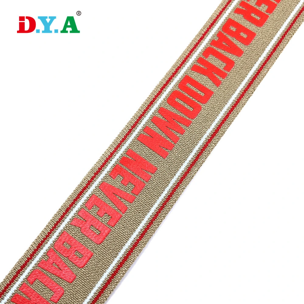 Custom 3.8cm Wide Stretchable Luggage Elastic Straps Polyester Rubber Printed Elastic Band for Garment Bags