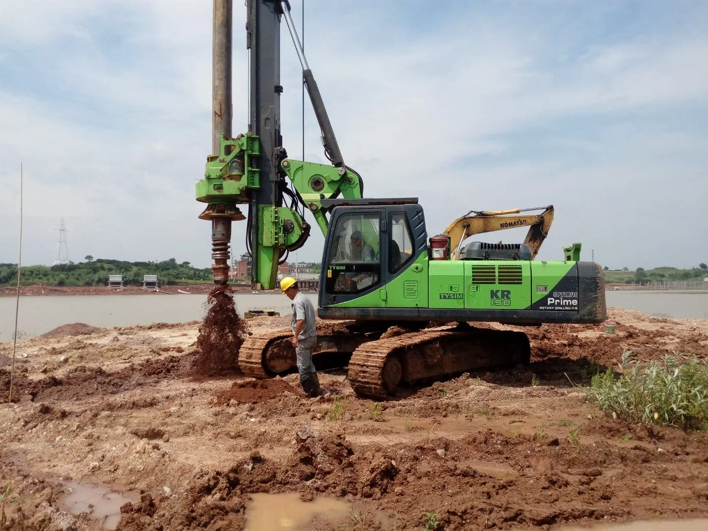 Mât court et long, foreuse rotative, tarière hydraulique de terre Forage haute efficacité