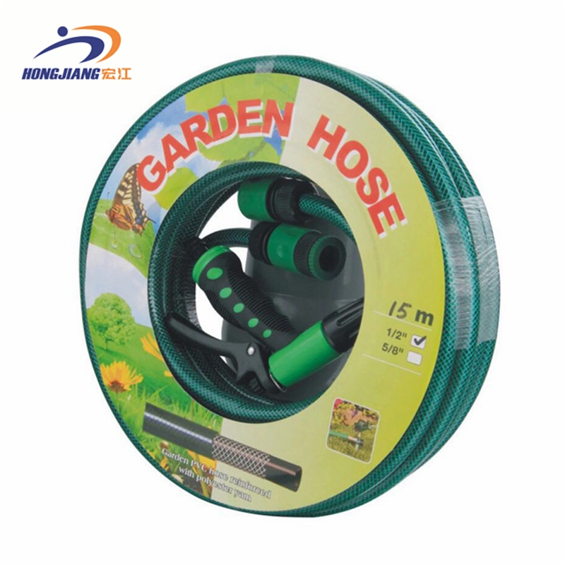 25FT 50FT 75 100FT Flexible Irrigation Fibre Braided Garden Hose 12mm 16 19 25mm PVC Garden Water Hose Pipe with Brass Fitting