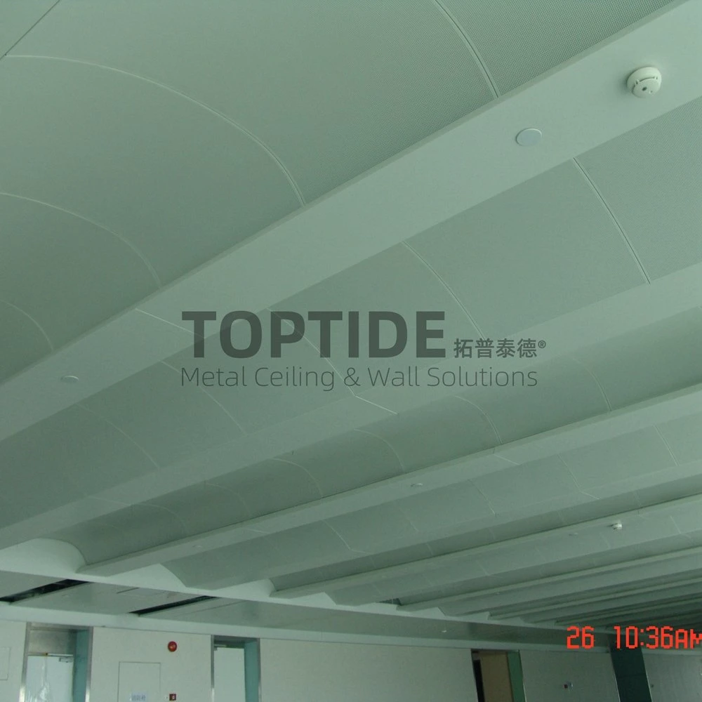 Building Soundproof Aluminum / Aluminium Arch Curved Suspend Pop Sound Ceiling