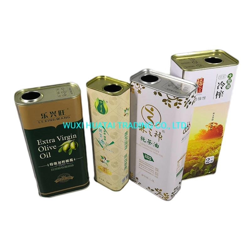 1L Olive Oil Square Food Grade Tin Can 3L Rapeseed Oil Packaging Box