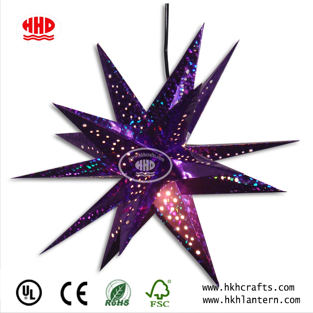 Silver Paper Star Lampshade Laser Paper Star Lantern Christmas Paper Star