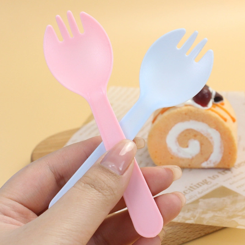 Cake Fork Spoon Plastic Disposable Products Fork Cake Spoon Fruit Fork (115 cm)