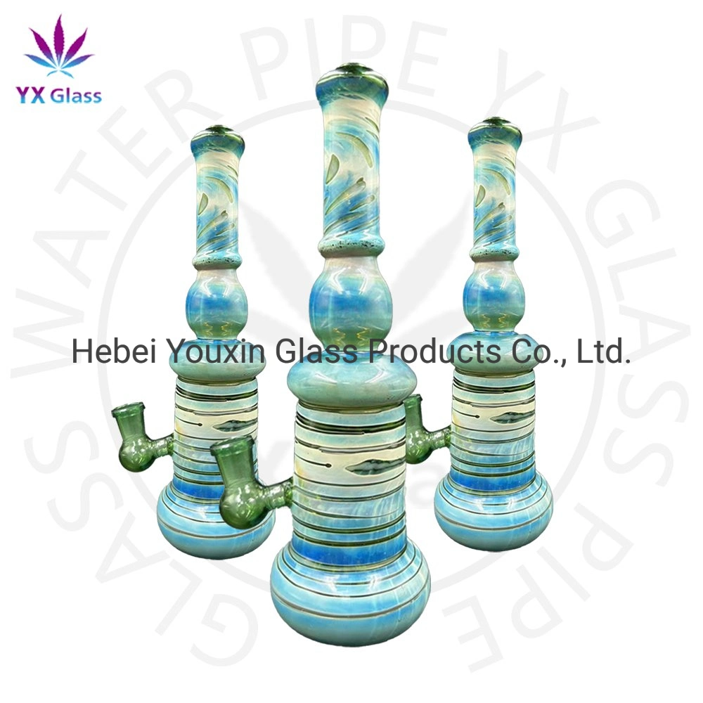 2023 New Design Big Beaker Fumed Silver Fancy Unique Glass Smoke Water Pipe