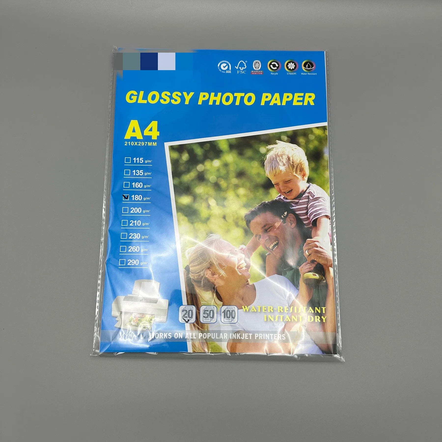 Custom 90/108GSM Glossy Photo Paper Sticker Paper for Inkjet Printer