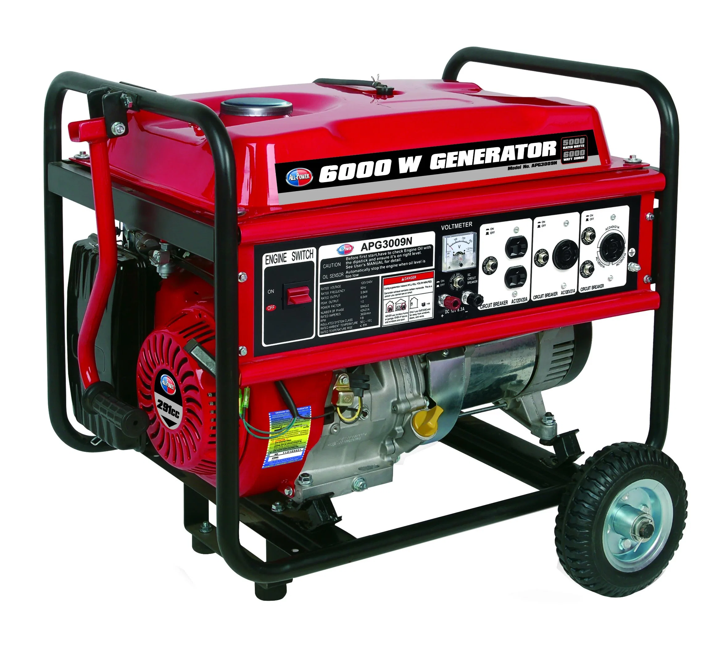 4 Stroke Dual Triple Fuel Portable Generator 12000 Watt Gas or Propane Gasoline Powered Electric Start 110V 220V with Co Alert