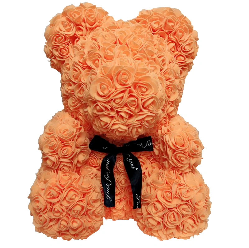 Flores artificiales decoración regalos de juguetes de peluche oso rosa