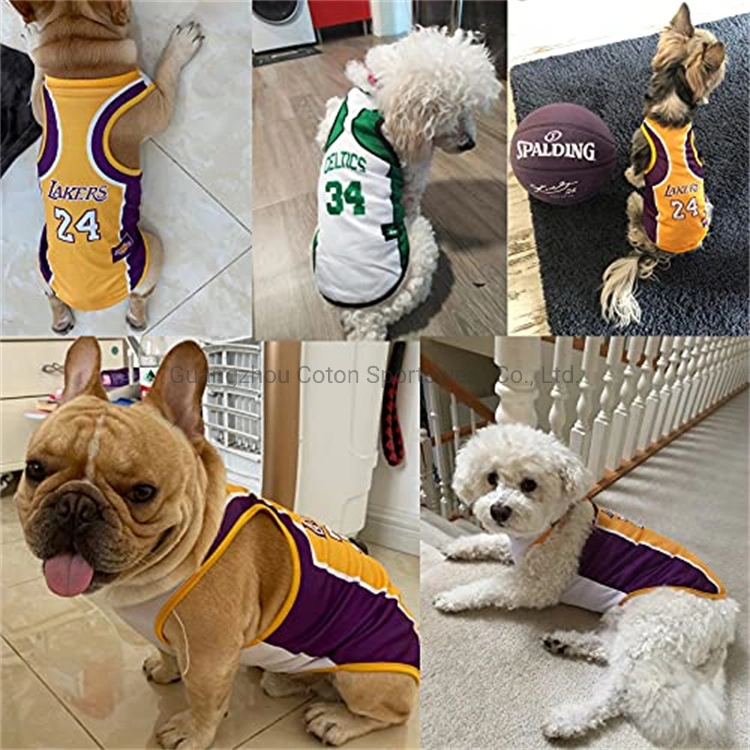 Venta caliente perro mascota verano camisa Chaleco de Baloncesto de secado rápido Cachorro mascota prendas de vestir