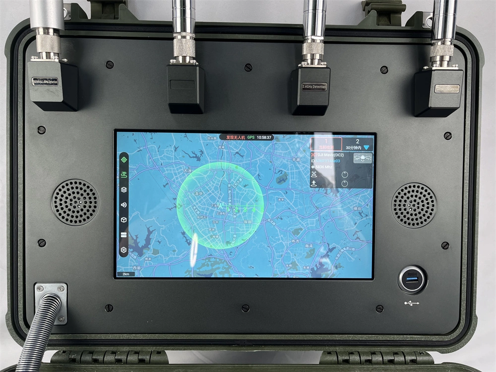3-5km de la cárcel de Drone portátiles de detección de agarrotamiento y posicionamiento de la señal de teléfono móvil de UAV Jammer