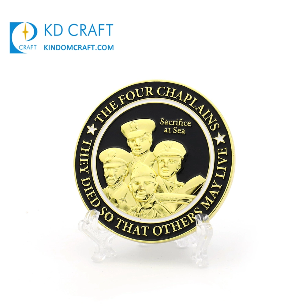 Made in China Personalized Custom Design Metal Embossed 3D Gold Plated Chiefs of Police Challenge Coins Key Chain