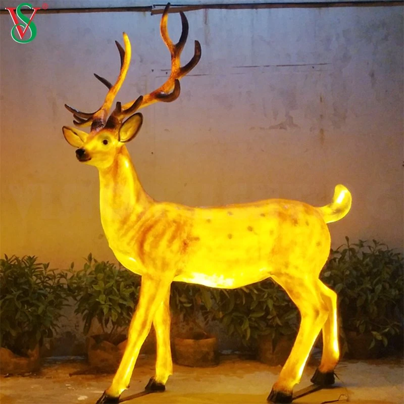 Luces De Navidad LED Fiberglass Animal Sculpture Motif Decoration Christmas Reindeer Light