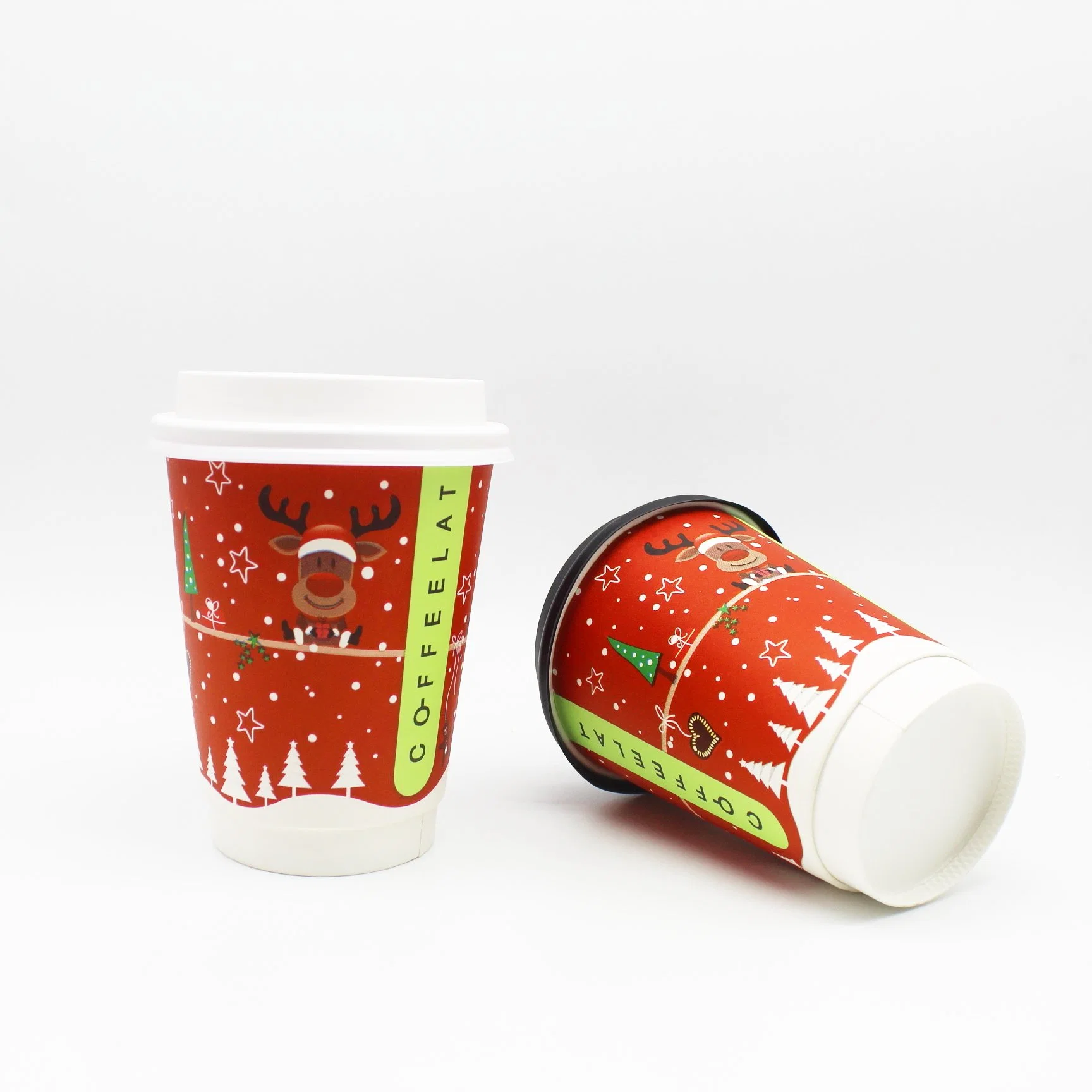 Santa 12oz Disposable Paper Christmas Cups