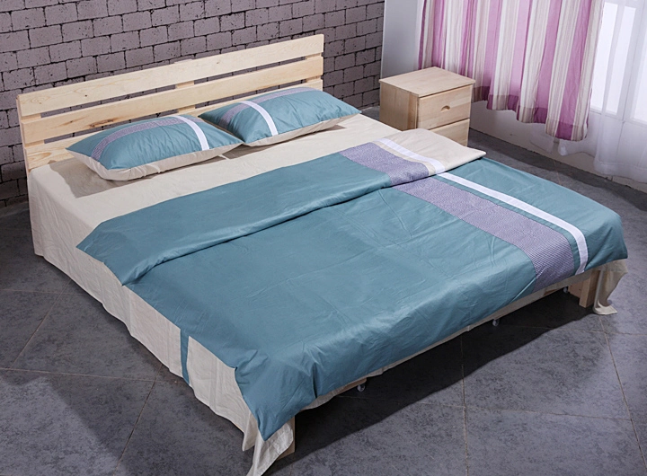 Solid Wood Adult Bed Wooden Double Bed (M-X1037)