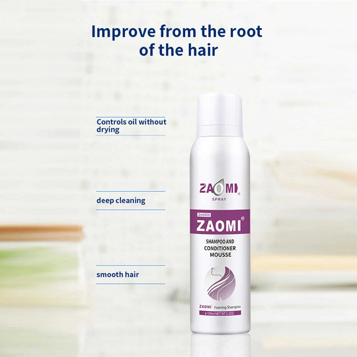 Zaomi Hair Care Products Ginger Smoothing Hair Treatment Shampoo Espumación para las mujeres