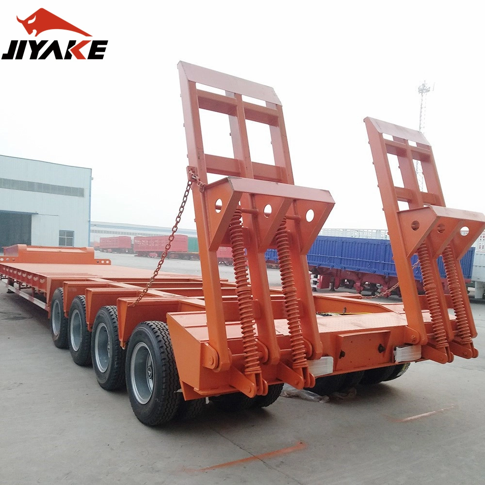 40 80 100 Ton 3 Axles Payload Gooseneck Excavator Transport Lowbed Low Bed Semi Truck Trailer