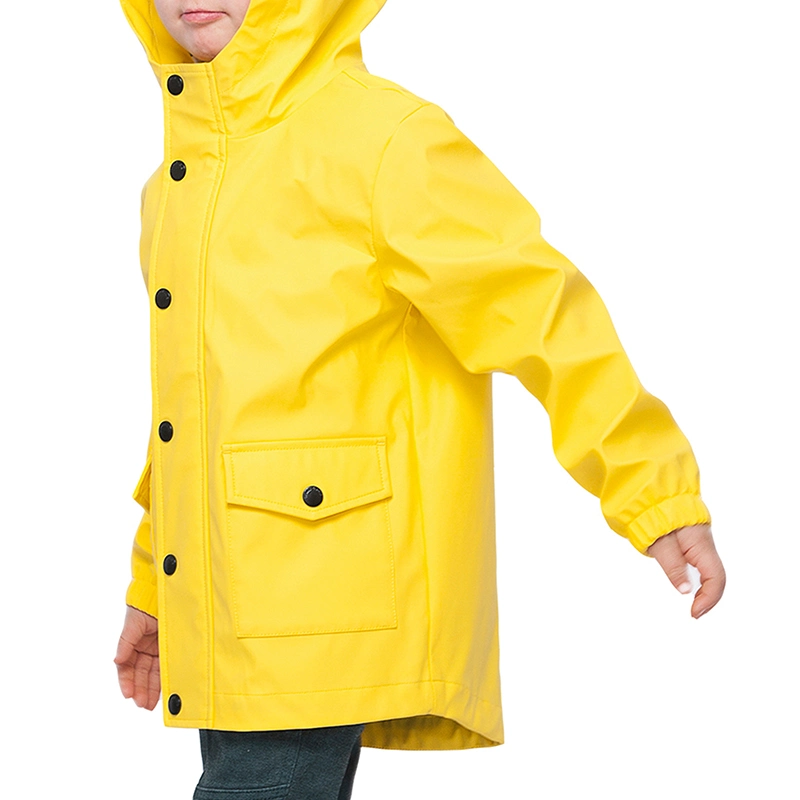 Kids PU Rain Jacket Sports Wear Children Outdoor Waterproof Jacket Raincoat Rainwear