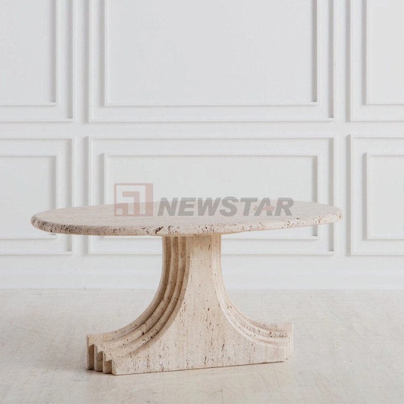 Wholesale Nature Stone Furniture Side End Table Indoor Outdoor Limestone Travertine Marble Coffee Dining Table