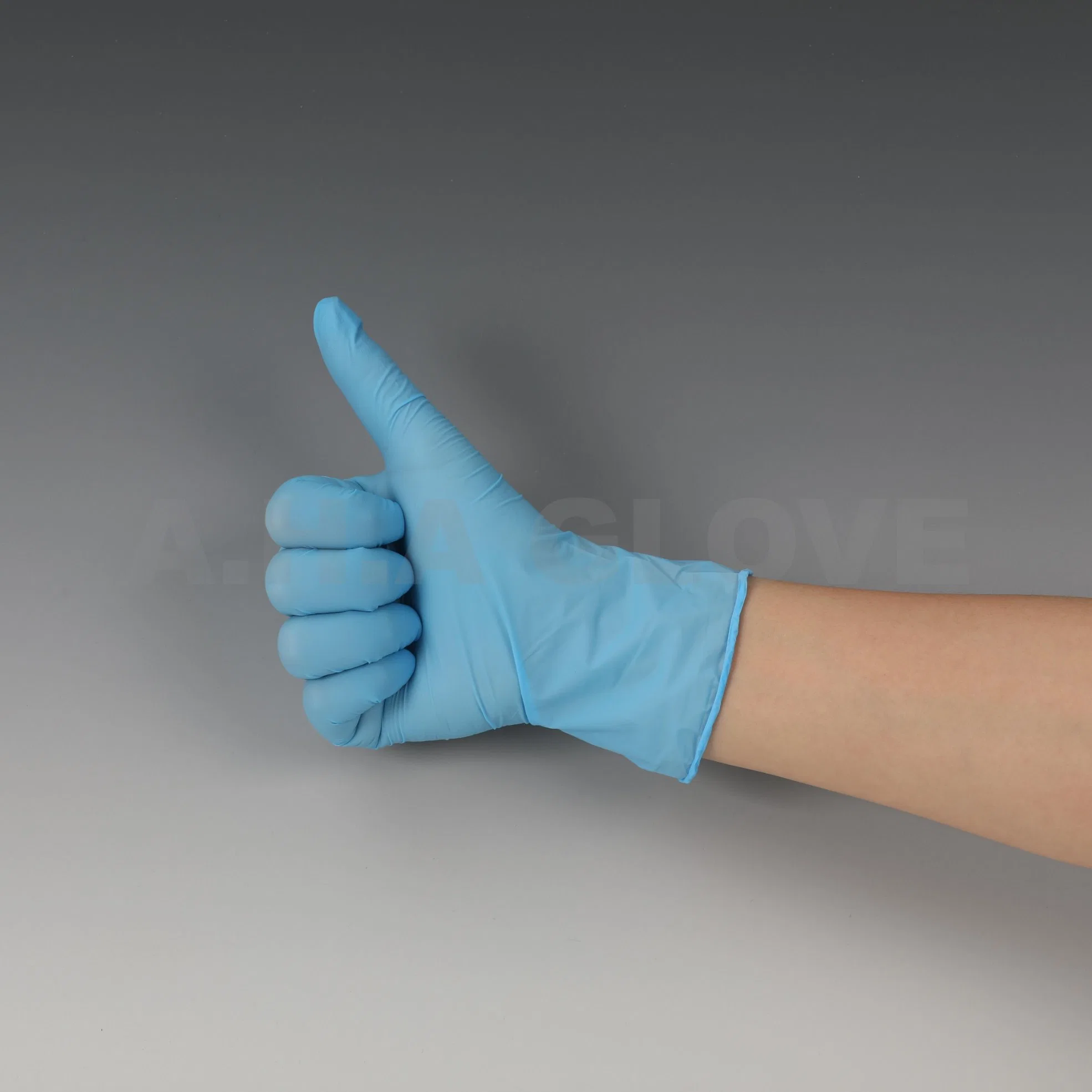 Medical Supply Powder Free Powdered Food Contact Finger Texture Examination Disposable Nitrile Glove for Hand Cleaning