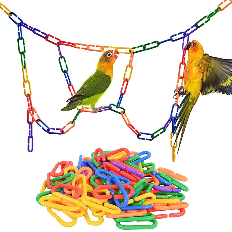 Pet Bird Parrot Climbing Chain C-Shaped Plastic Buckle Hamster Parrot Bird DIY Stand Climbing Ladder Bite Climbing Toy Accessories