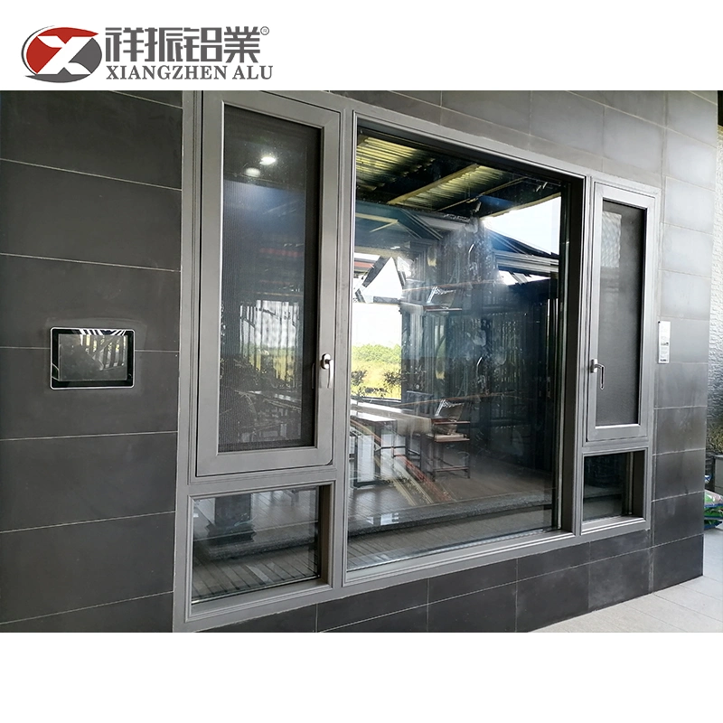 Safety Opening Aluminum Frame Casement Window and Aluminum Awning Windows with Fiberglass Screen for Private Villas