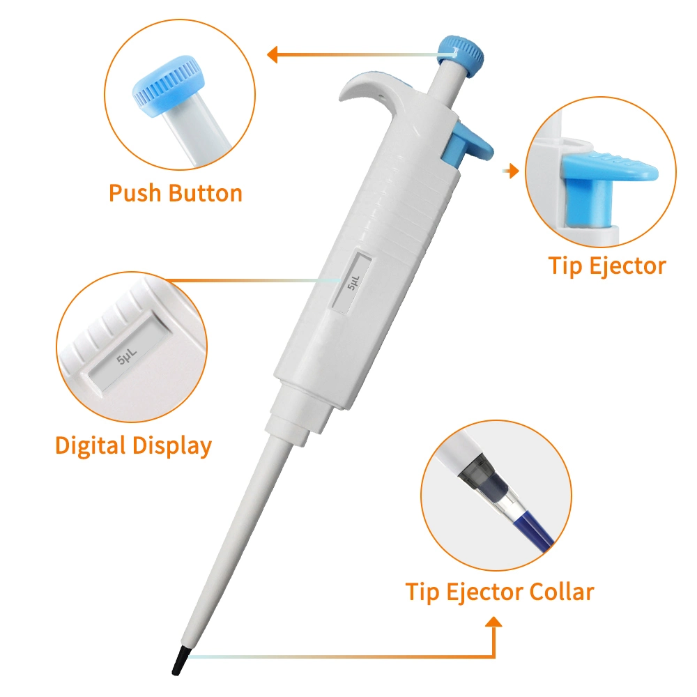 Vollständig autoklavierbare feststehende Einkanal-Pipette der Serie MPP 0,1UL-5000UL