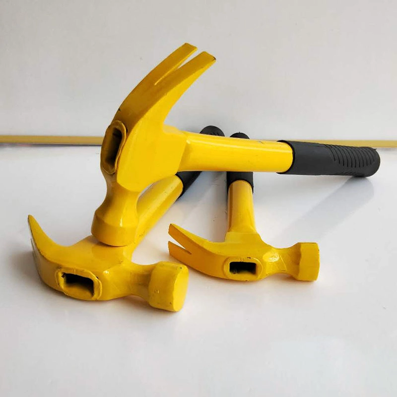 Knocking Carbon Steel Steel Pipe Handle Claw Hammer with Non-Slip Plastic Coated Handle