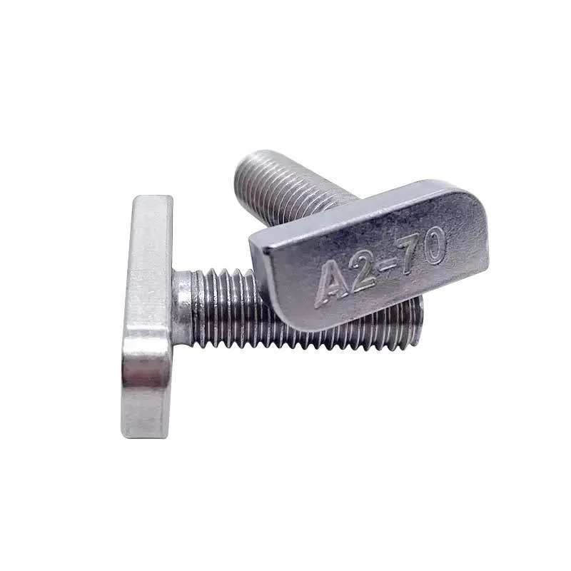 Hardware OEM no estándar de acero inoxidable 304 M8 M6 T Tornillo Tornillo de cabeza de la pared vía sujetador de metal para el perfil de aluminio