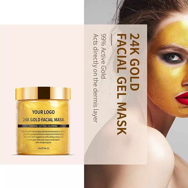 Belleza Cuidado de Piel de OEM de etiqueta privada de iluminar el envejecimiento Wrinkl Anti Anti puro oro 24K Mascarilla facial de colágeno Crema