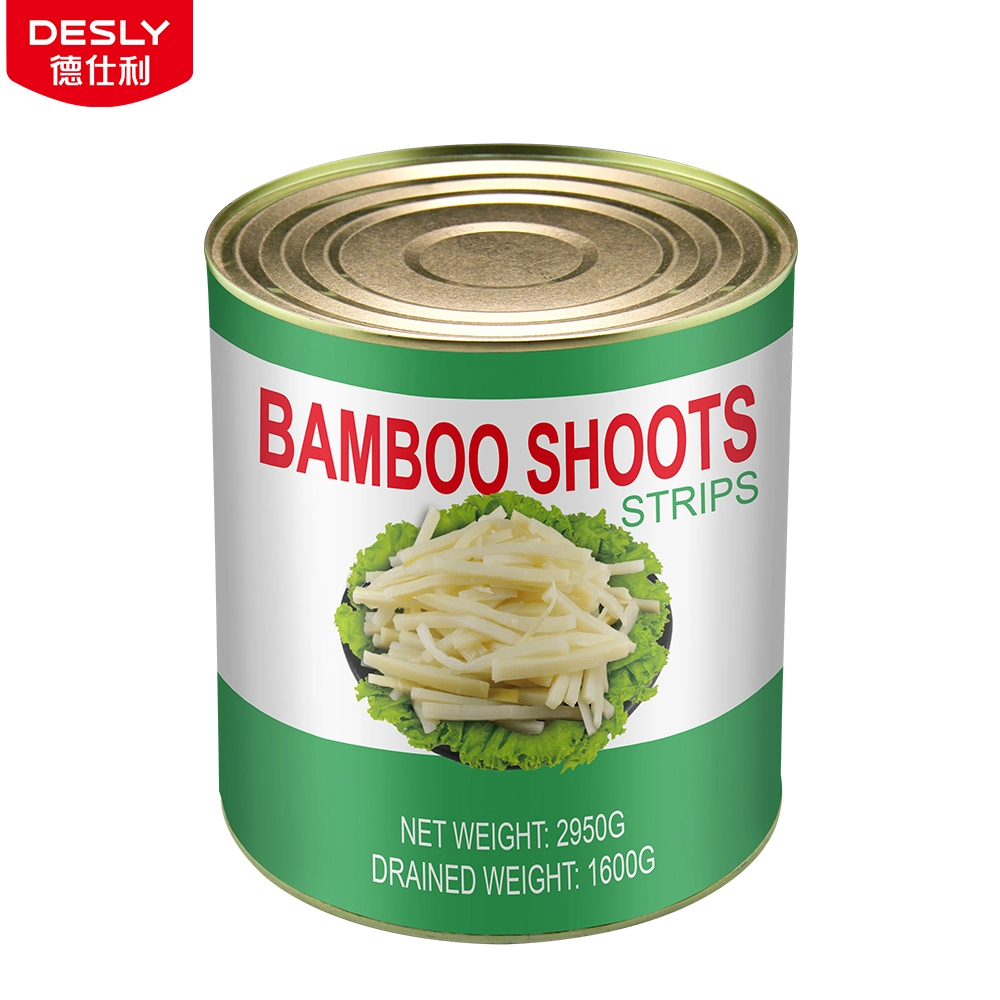 Canned Food Manufacturer Canned Vegetables Wholesale/Supplier 2950 G Canned Bamboo Shoots Strips with Factory Price