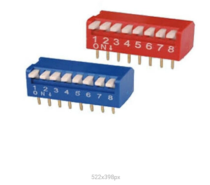 2.54mm Pitch 8 Position Piano Type DIP Switch