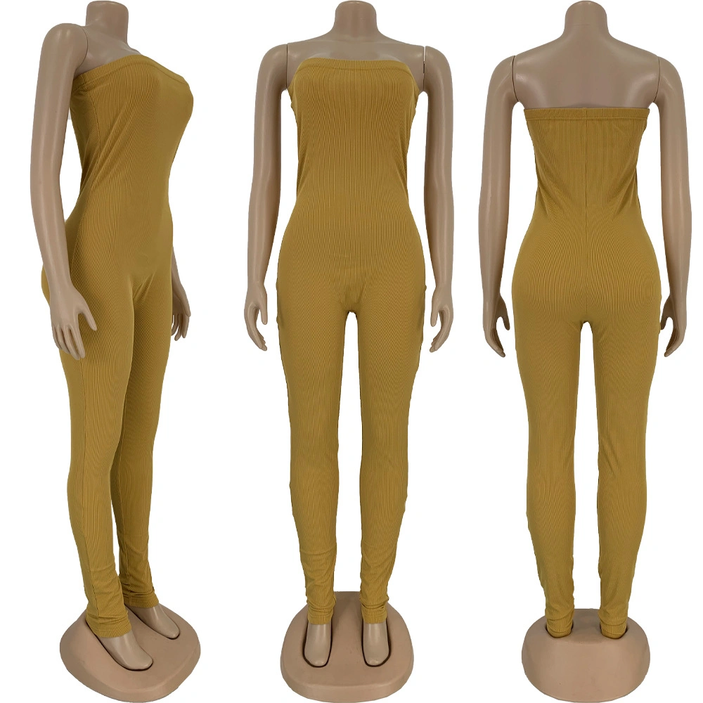 Mayorista/Proveedor de fábrica el verano las mujeres tejen Butt Lifter Bustier Tubo sólido comienzo Jumpsuits romper